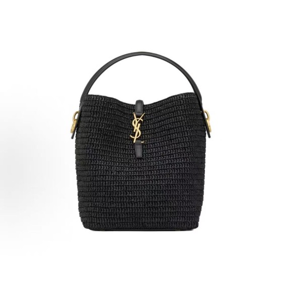 SAINT LAURENT brand logo adjustable and detachable shoulder strap, hand-held crossbody single-shoulder bag for women, black